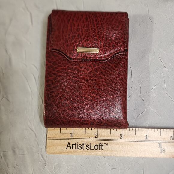 Buxton Convertible Billfold Wallet Leather Bifold Red - Picture 4 of 8